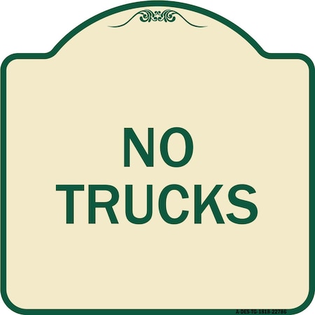 Designer Series Truck No Trucks, Tan & Green Heavy-Gauge Aluminum Architectural Sign